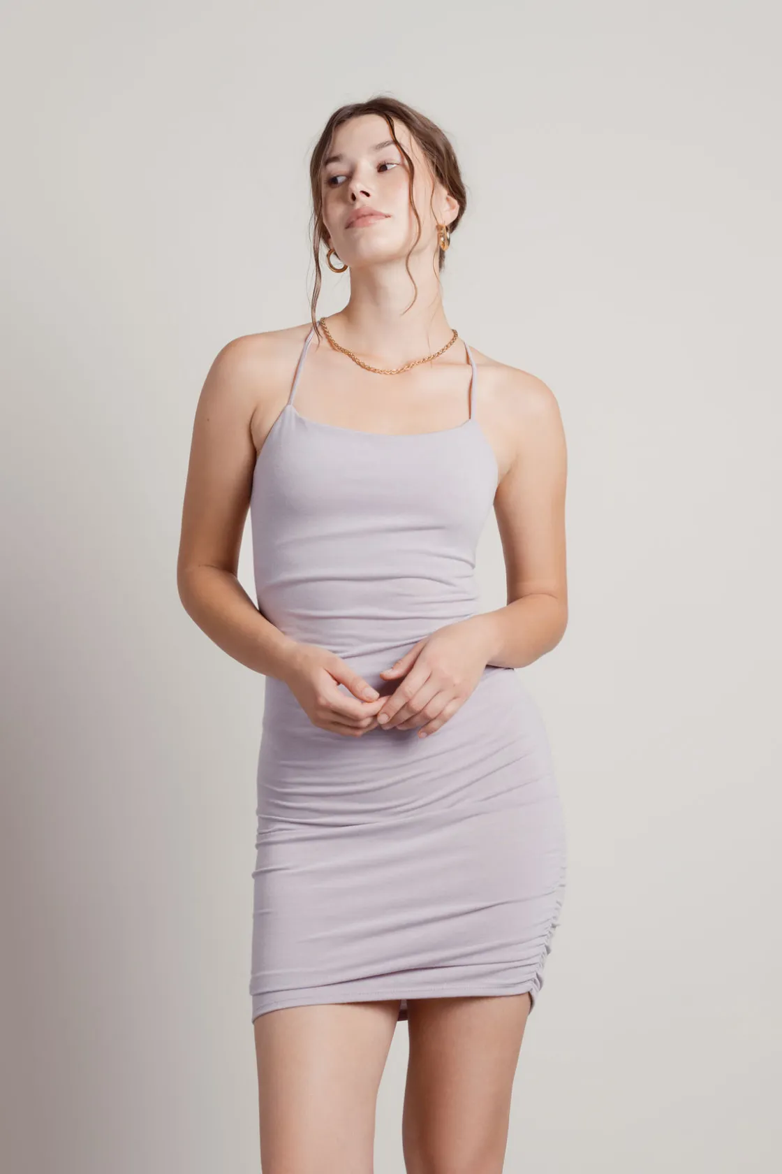 Tobi Cailie Cross Back Bodycon Mini Dress -