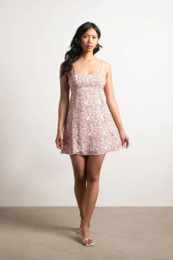 Tobi Cali Girl Floral Skater Mini Dress - Pink