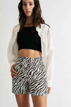 Tobi Call Me Out Zebra Print Shorts -