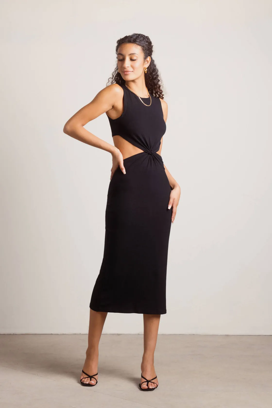 Tobi Call Me Up Cutout Bodycon Midi Dress - Coral
