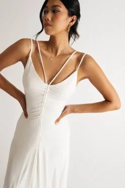 Tobi Calliope Ruched Multi Strap Midi Dress -