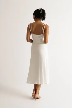 Tobi Calliope Ruched Multi Strap Midi Dress -