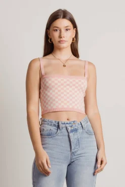 Tobi Candy Clouds Crop Top - Pink