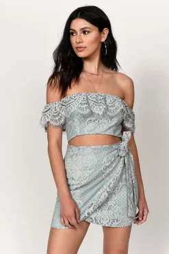 Tobi Carly Lace Off The Shoulder Mini Dress -