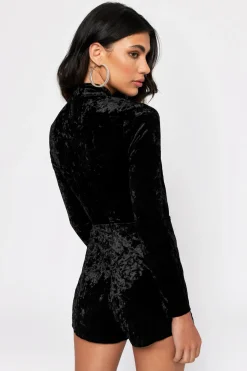Tobi Caroline Velvet Romper - Wine