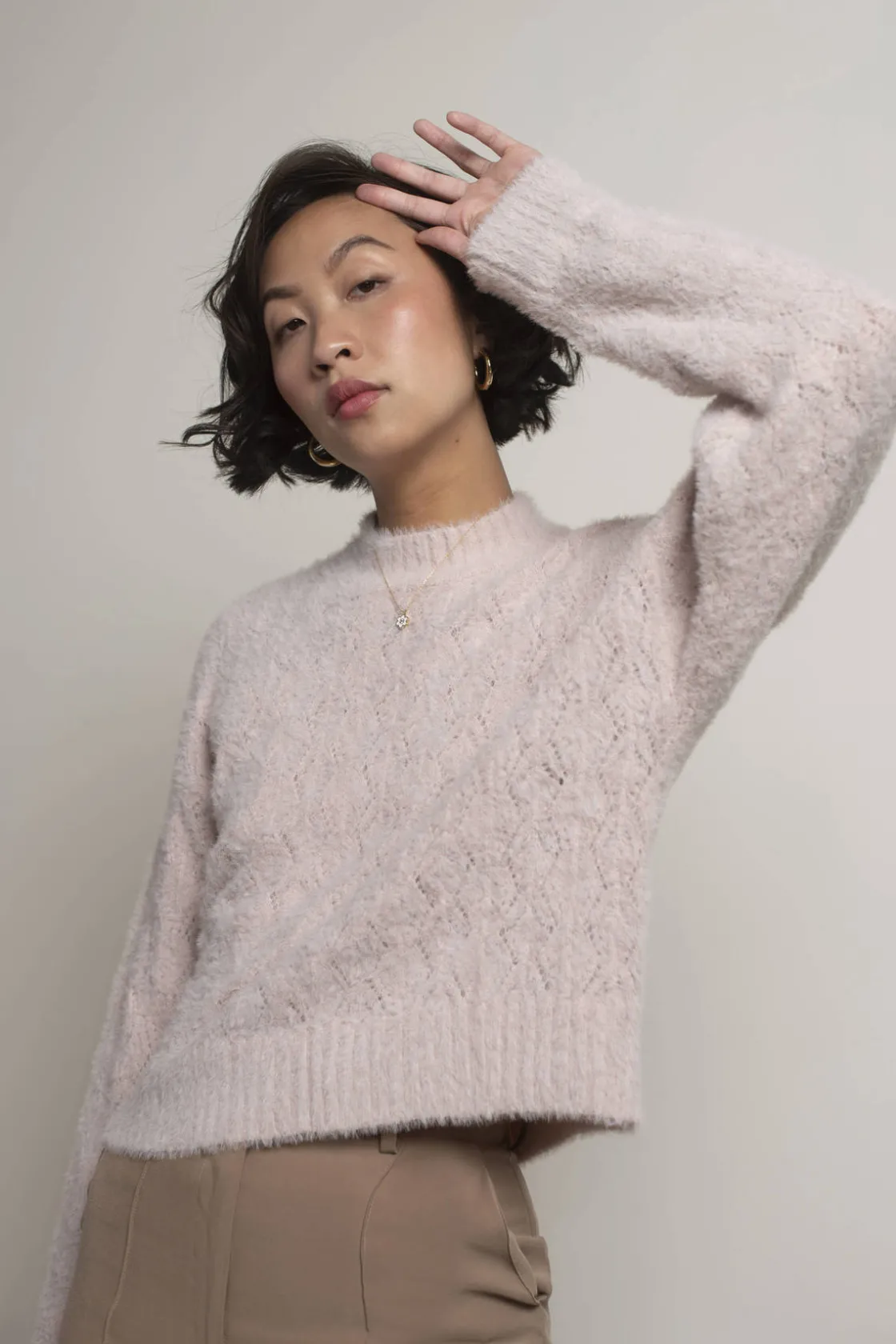 Tobi Casandra Fuzzy Sweater - Pink