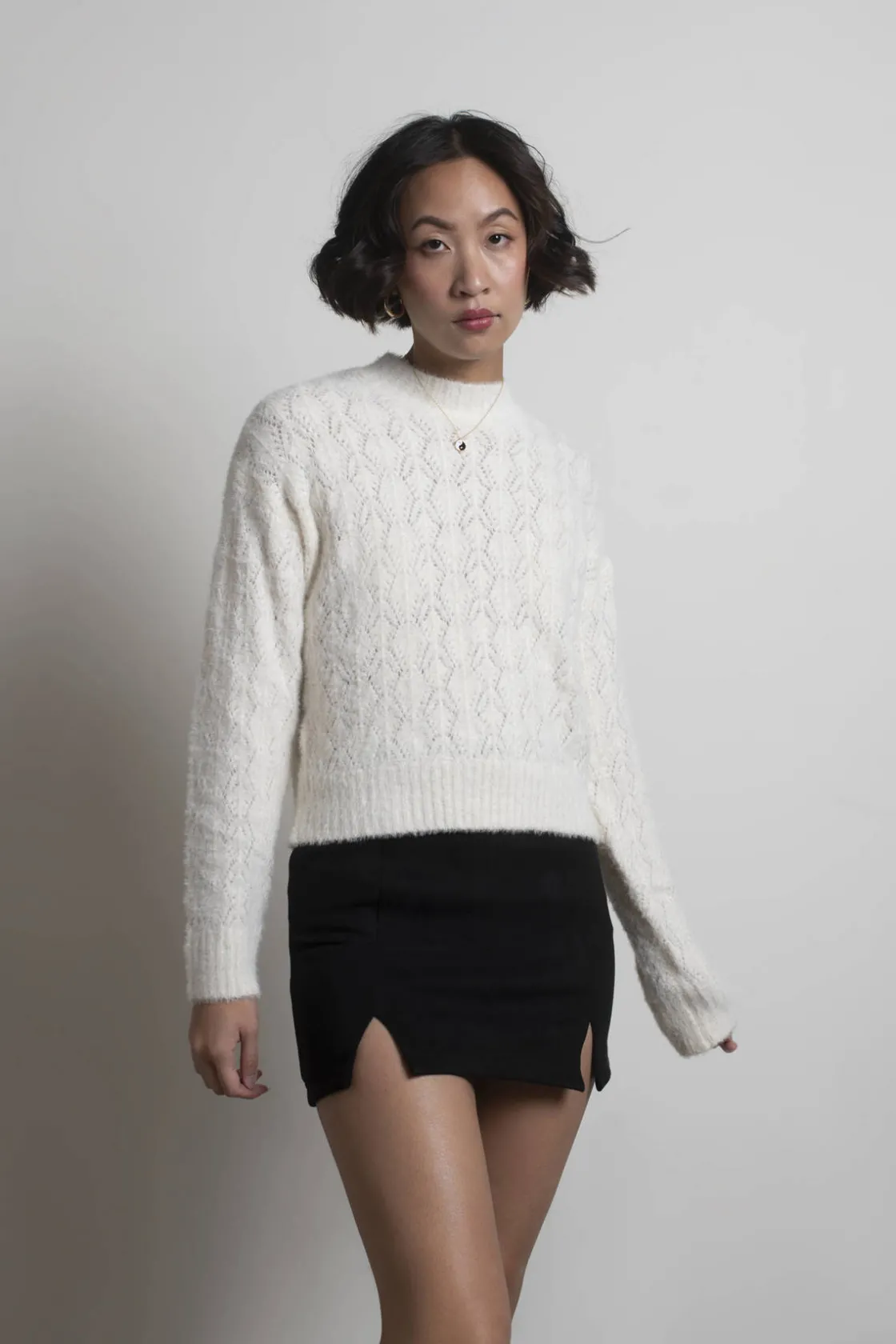 Tobi Casandra Fuzzy Sweater - Pink