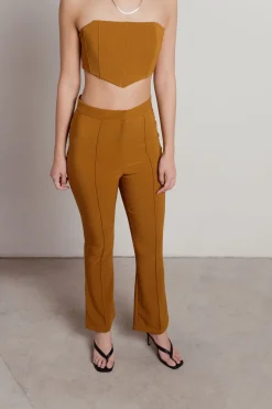 Tobi Cassandra Exposed Stitch Corset Top And Pants Set -