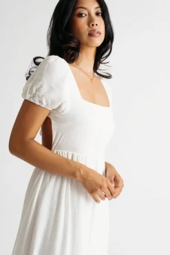 Tobi Cassandra Puff Sleeve Flared Maxi Dress