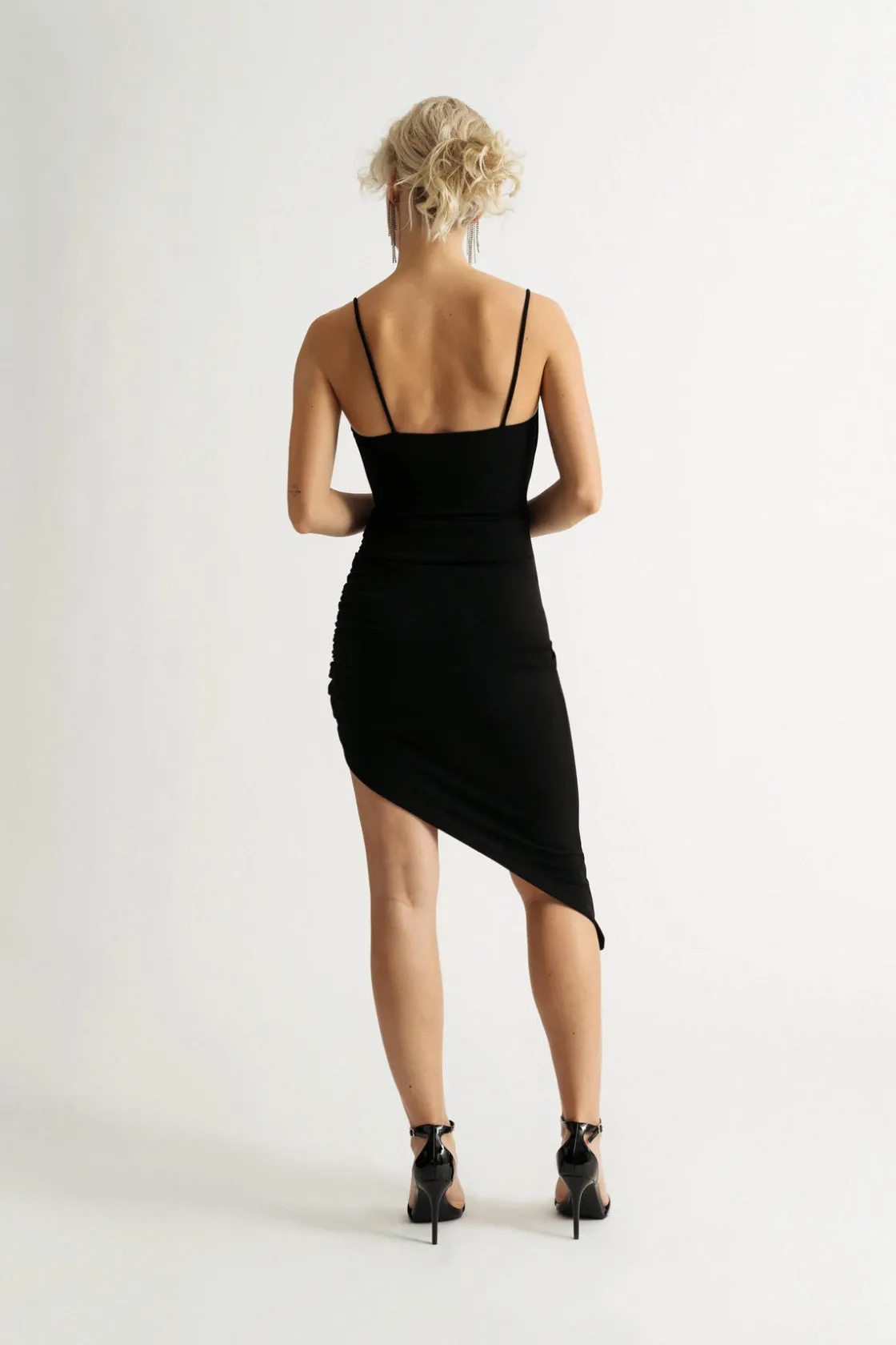 Tobi Caviar Rhinestone Slit Bodycon Midi Dress -