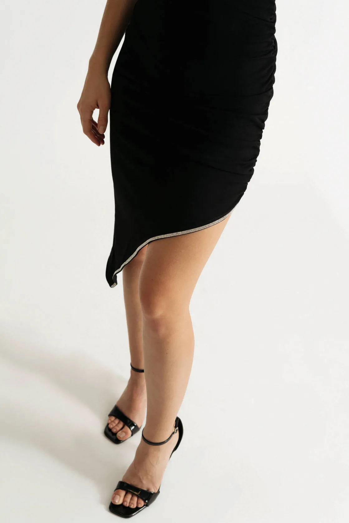 Tobi Caviar Rhinestone Slit Bodycon Midi Dress -