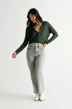 Tobi Cece Crop Cardigan - Green