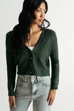 Tobi Cece Crop Cardigan - Green