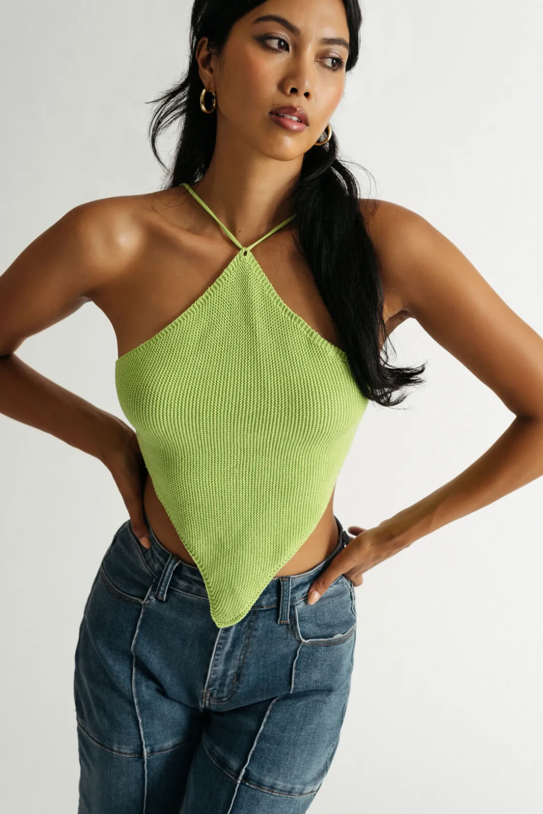 Tobi Celestine Crochet Top - Lime
