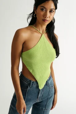 Tobi Celestine Crochet Top - Lime
