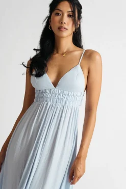 Tobi Celine Checkered Smocked Midi Dress -