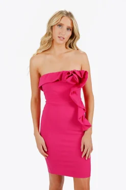 Tobi Cello Strapless Bodycon Midi Dress - Ivory