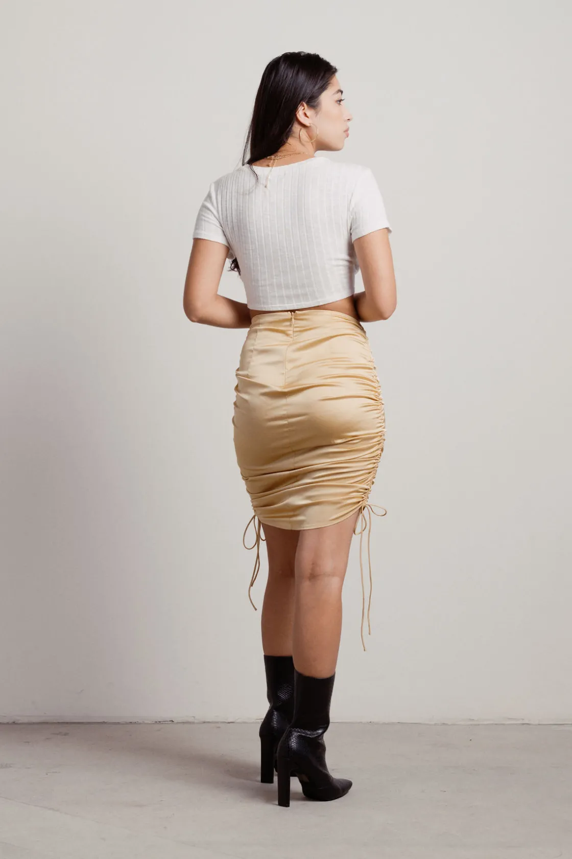 Tobi Chantelle Ruched Mini Skirt -