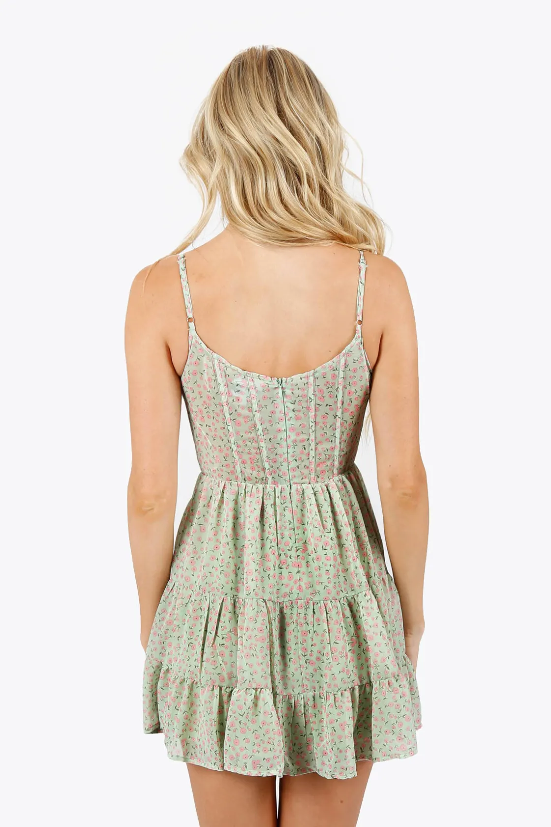 Tobi Charlaine Floral Bustier Mini Dress -