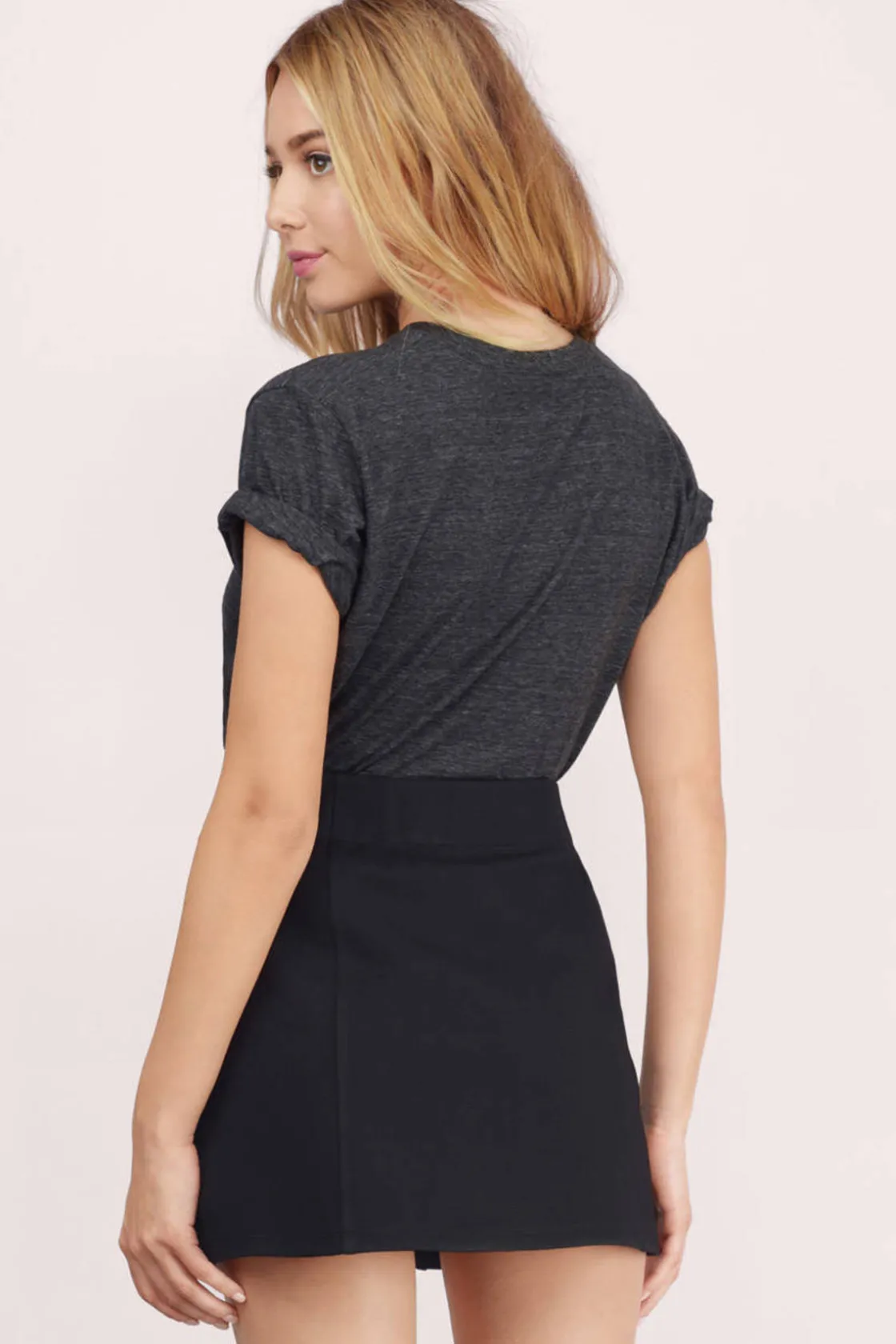 Tobi Chasing Daisies Zip Up Mini Skirt -
