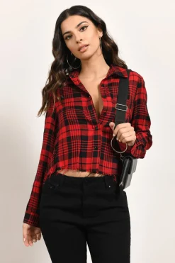 Tobi Check On It Plaid Top -