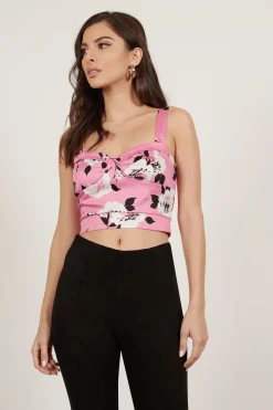 Tobi Cherry Blossom Bustier Top -