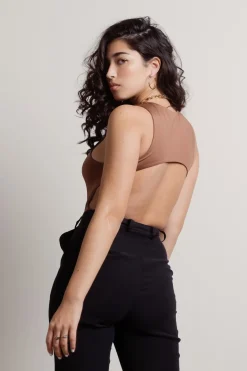 Tobi Chocolate Kisses Open Back Bodysuit -