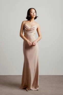 Tobi Chrissie Satin Cutout Maxi Dress -