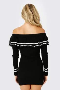 Tobi Christina Ribbed Off The Shoulder Mini Dress -