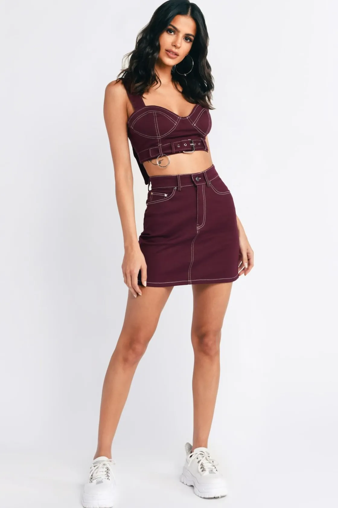 Tobi Ciara Bustier Top - Maroon
