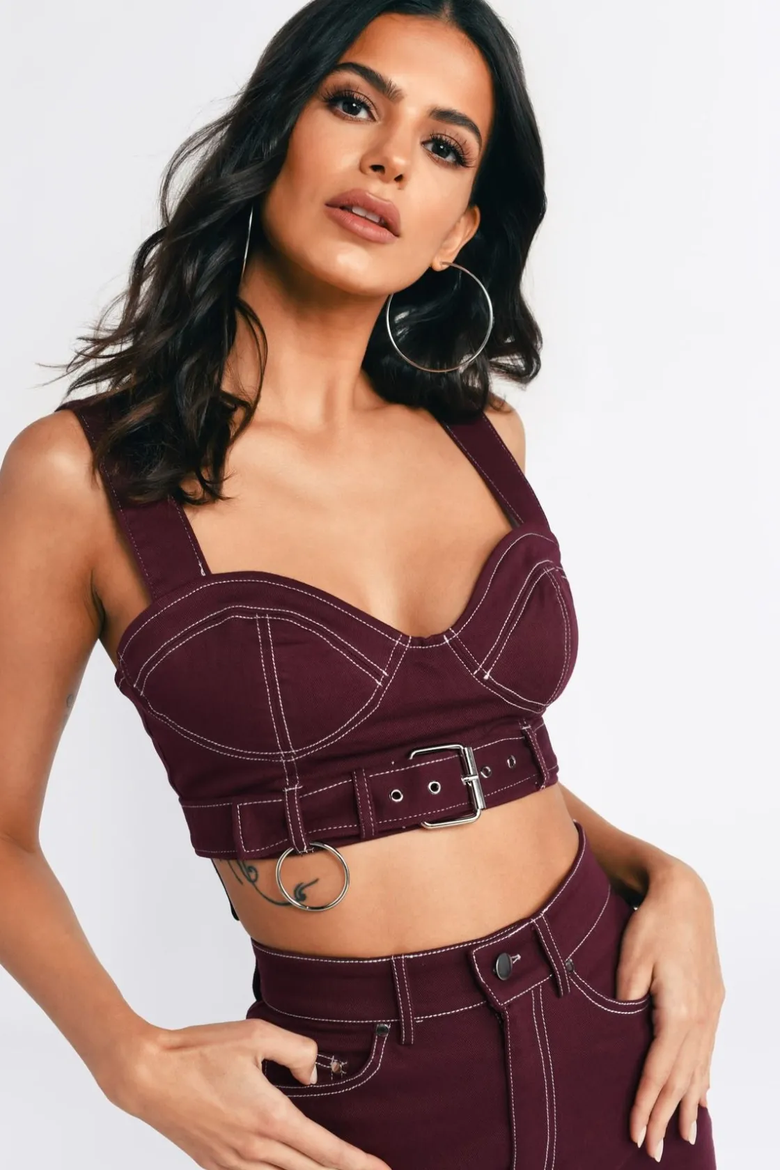 Tobi Ciara Bustier Top - Maroon