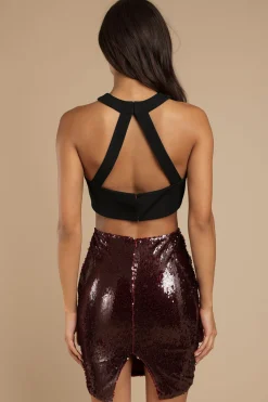Tobi Club Life Sequin Midi Skirt - White