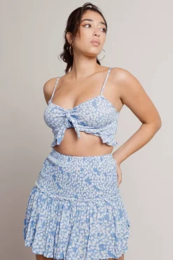 Tobi Come With Me Floral Crop Top And Mini Skirt Set -