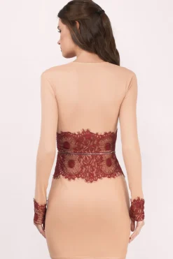 Tobi Command Attention Lace Bodycon Mini Dress -
