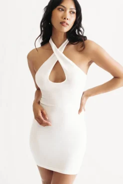 Tobi Cool Gal Halter Keyhole Bodycon Mini Dress