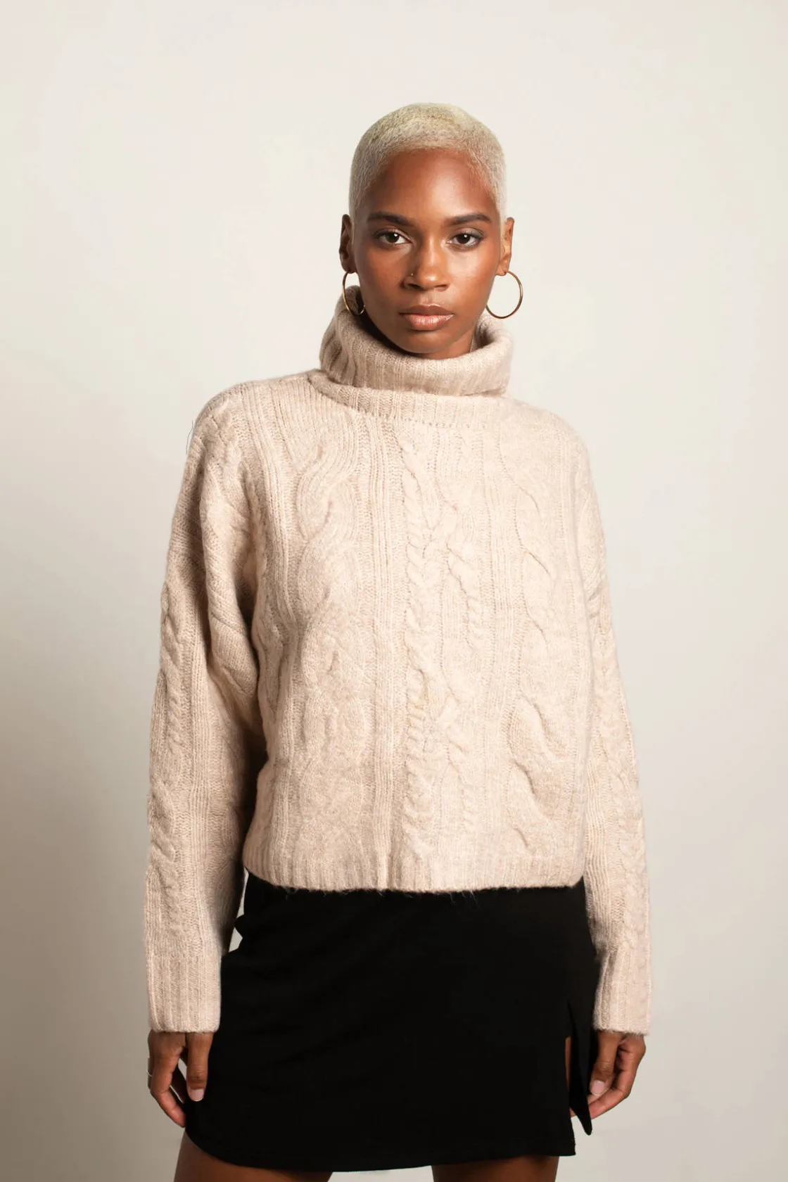 Tobi Corinne Turtleneck Sweater - Charcoal