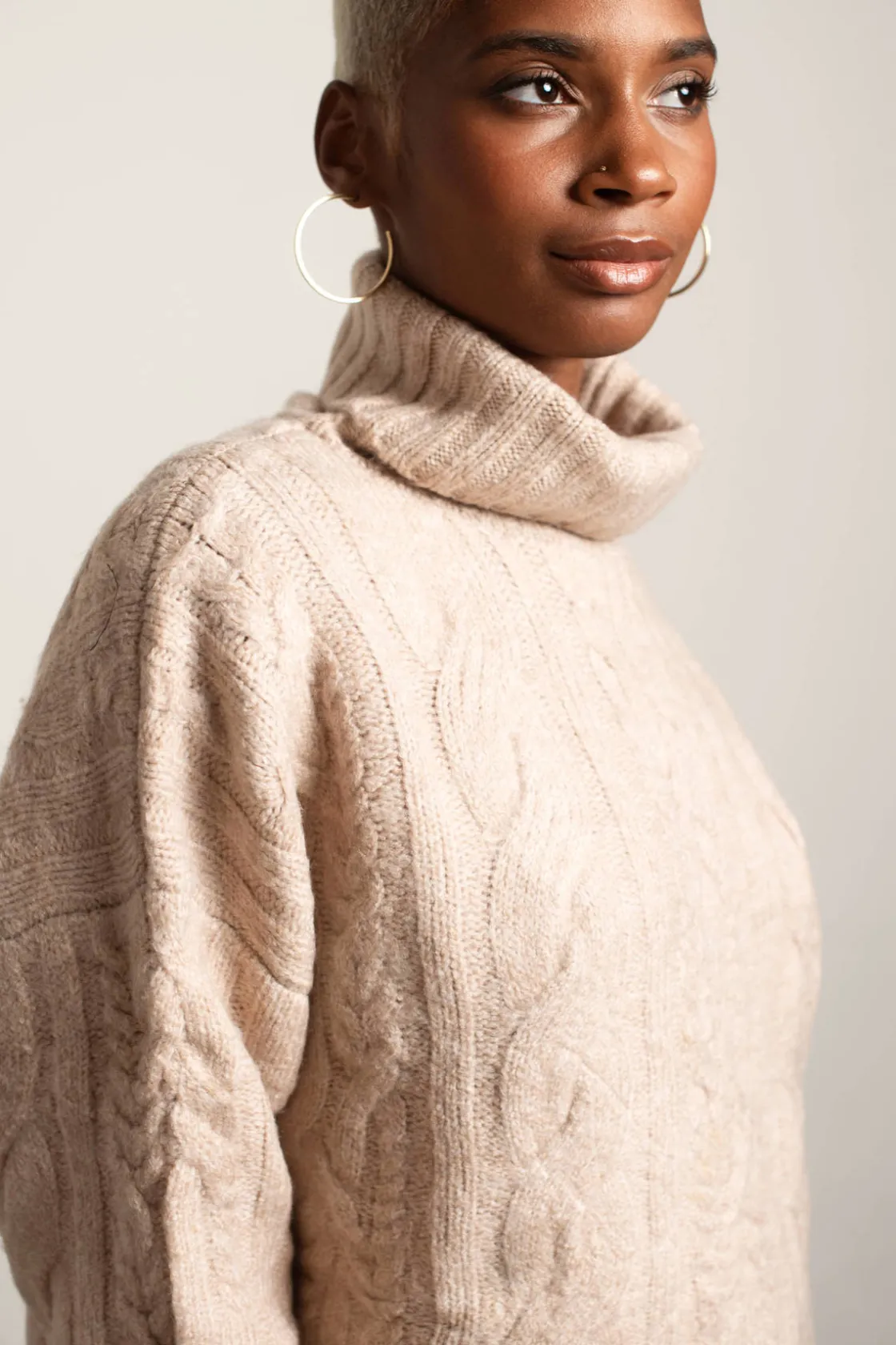 Tobi Corinne Turtleneck Sweater - Charcoal