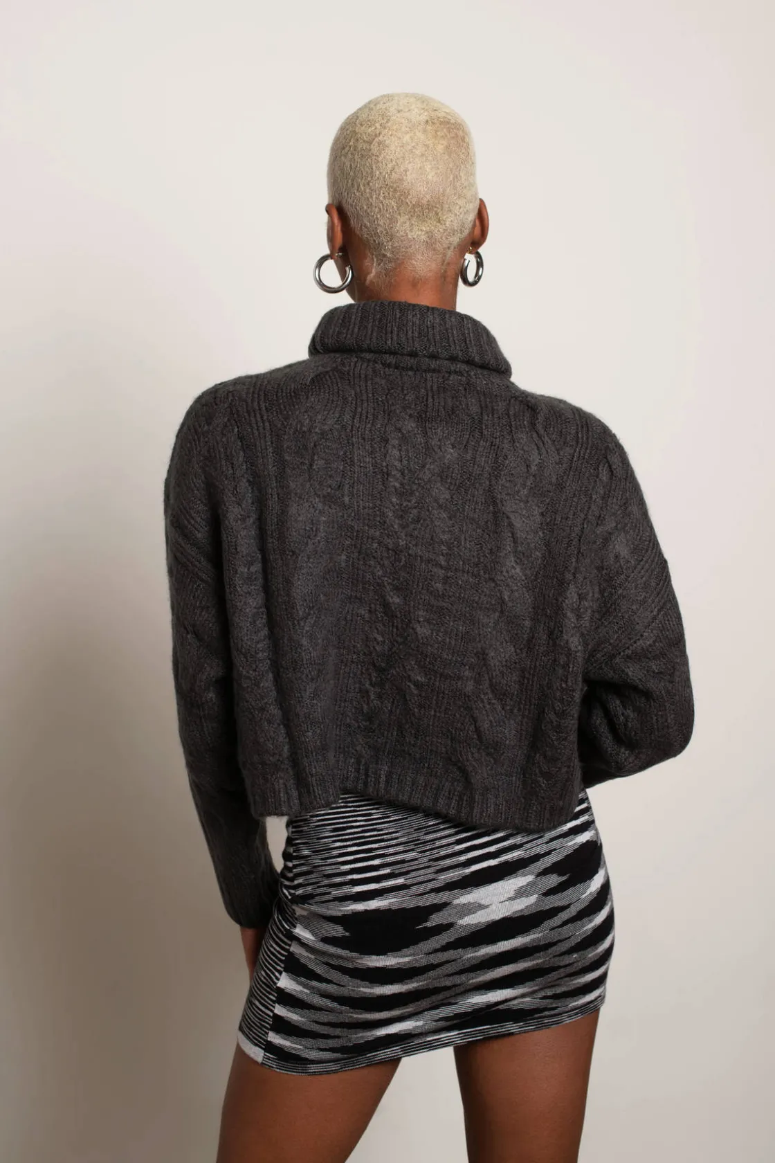 Tobi Corinne Turtleneck Sweater - Charcoal