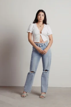 Tobi Cosmos Crop Top - Off White