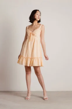 Tobi Cottage Whimsy Front Tie Gingham Mini Dress -