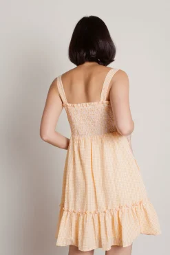 Tobi Cottage Whimsy Front Tie Gingham Mini Dress -