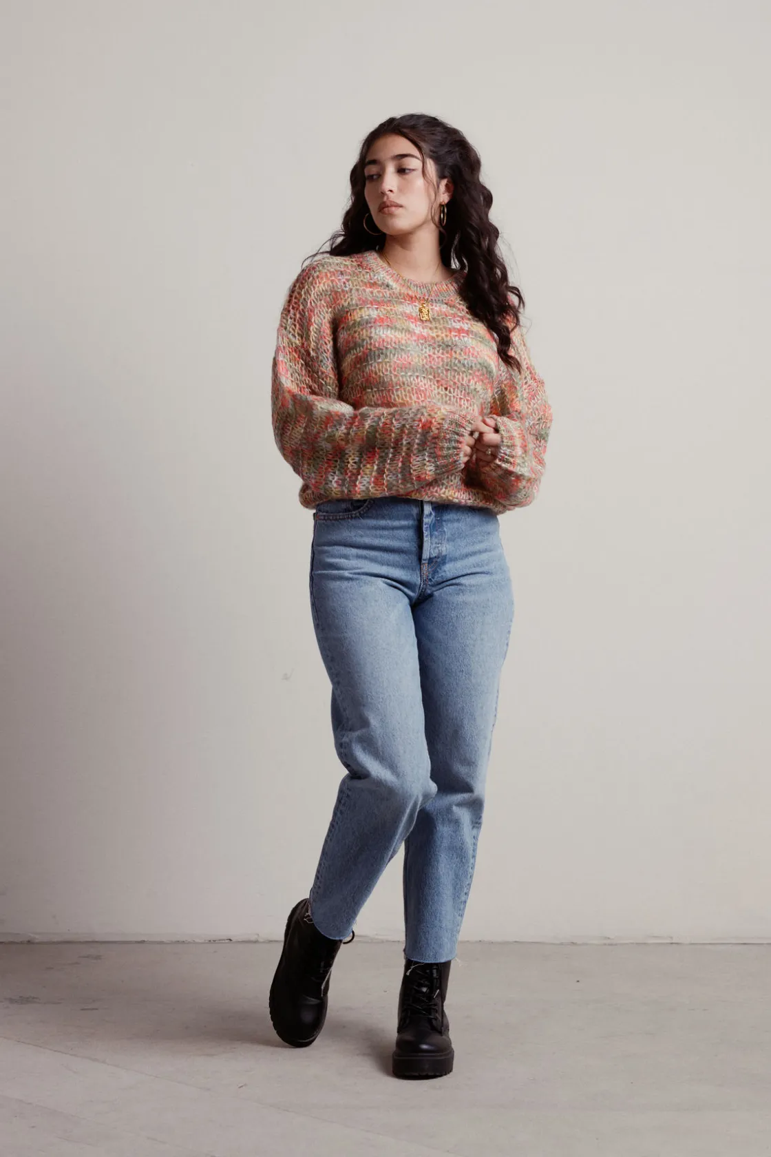 Tobi Cotton Clouds Crew Neck Sweater -