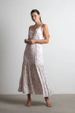 Tobi Count The Miles Abstract Print Tiered Maxi Dress -