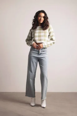 Tobi Cozy Gal Checkered Sweater -