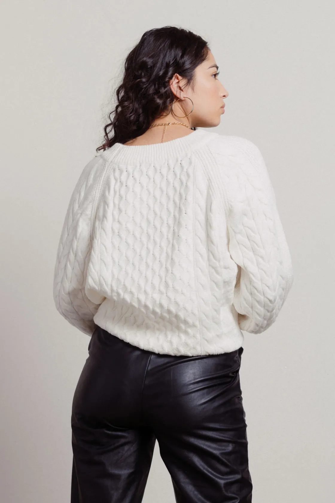 Tobi Cozy Up With Me Cable Knit Sweater -