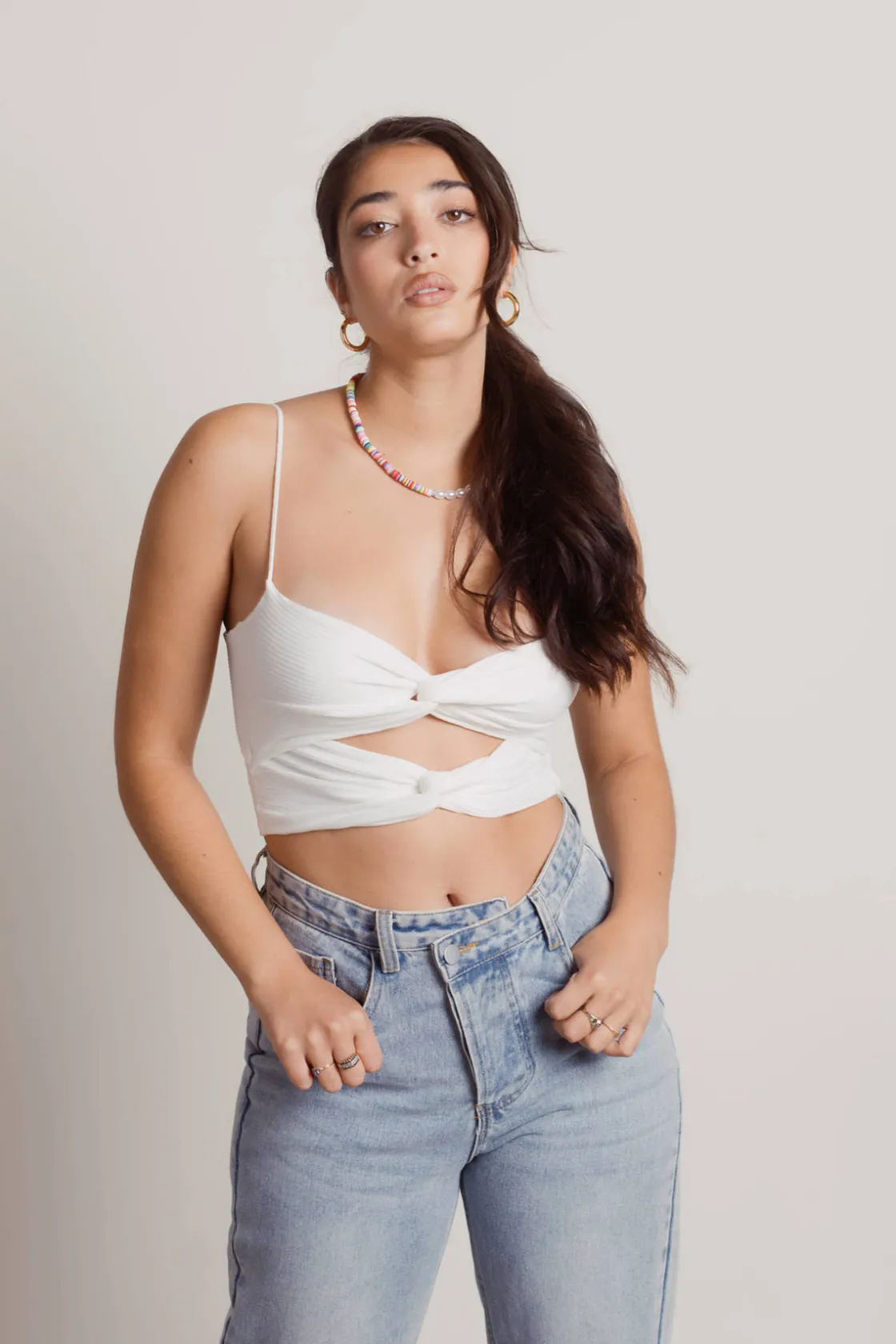 Tobi Crash Into You Crop Top - Olive