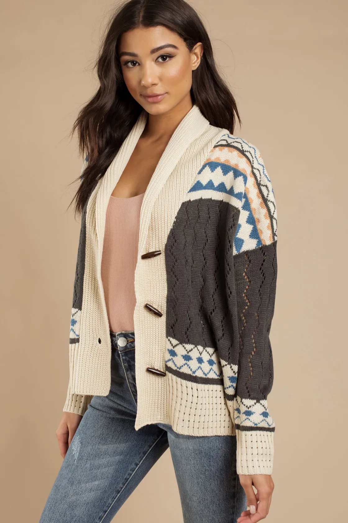 Tobi Crazy In Me Geo Pattern Cardigan -