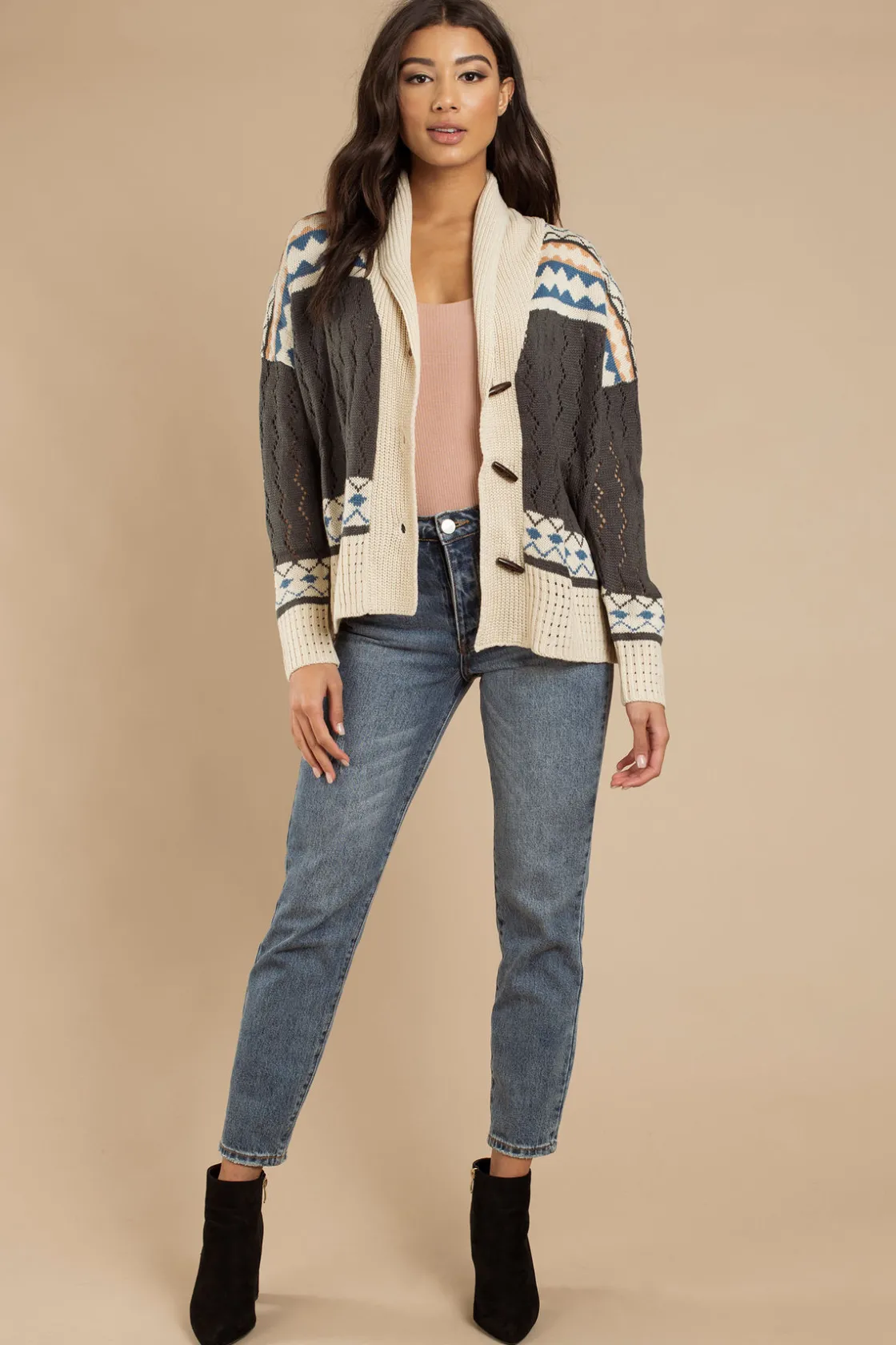 Tobi Crazy In Me Geo Pattern Cardigan -