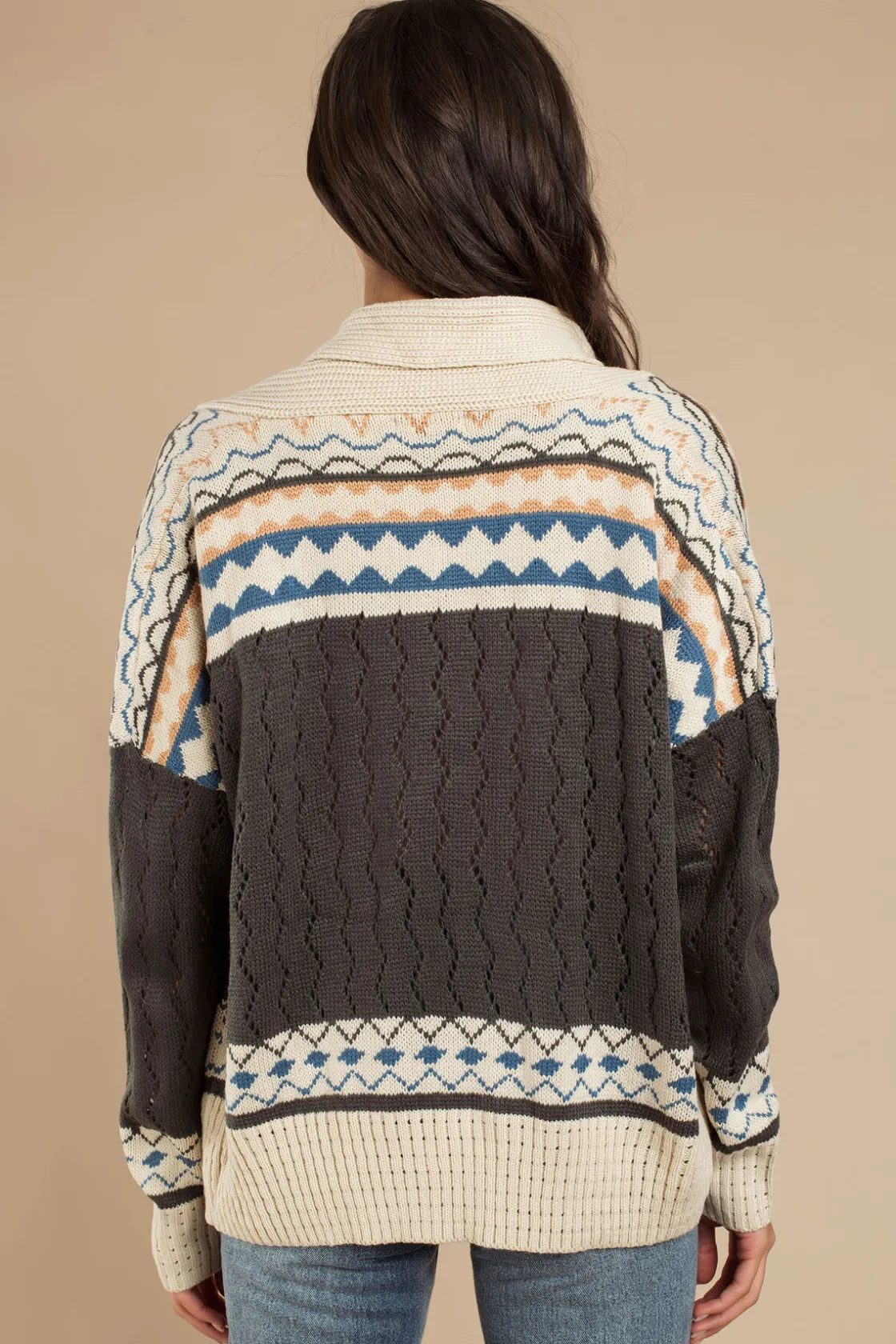 Tobi Crazy In Me Geo Pattern Cardigan -