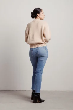 Tobi Creme Brulee Mock Neck Sweater -